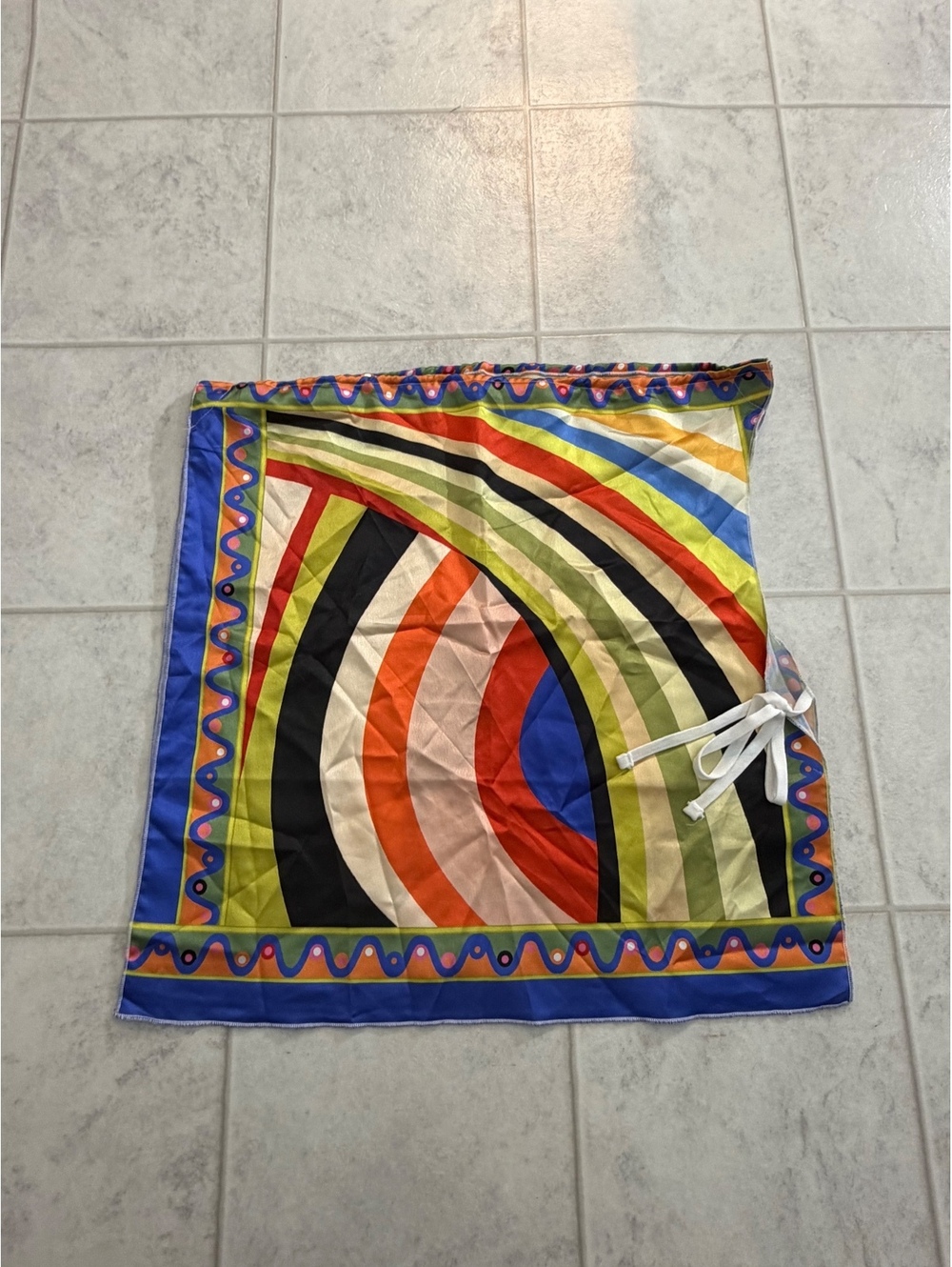 SHEIN abstract print scarf top